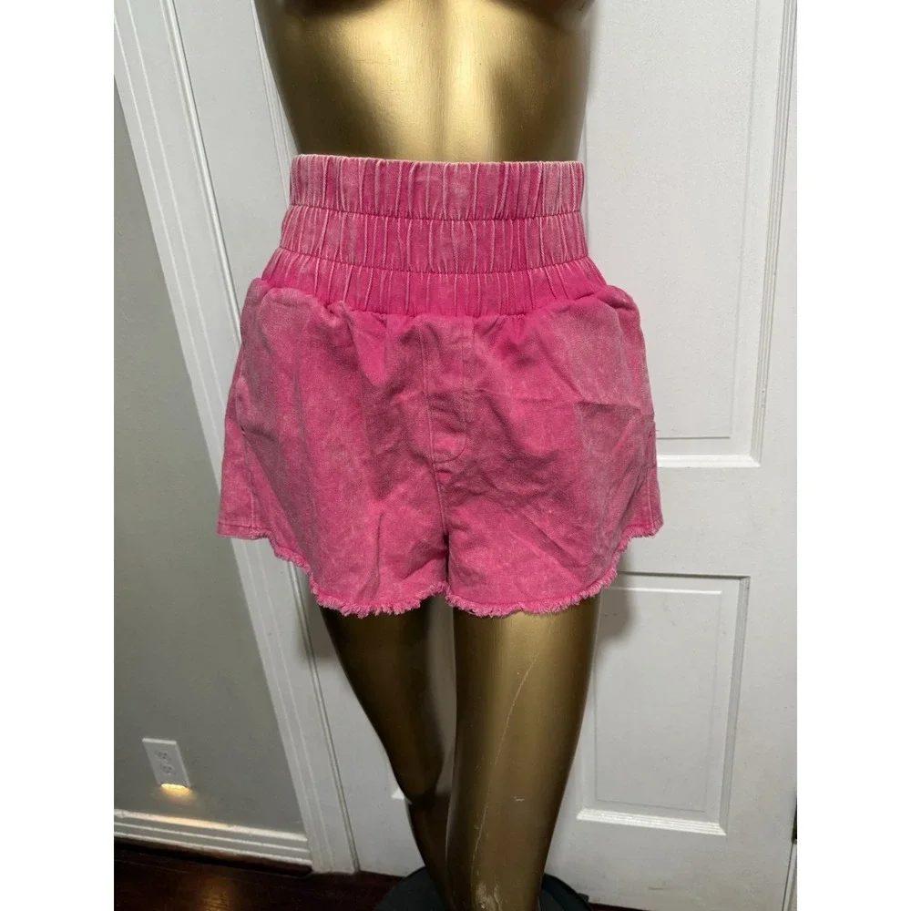 New In Brand Pink Womens Shorts Size Medium Cut Off Summer